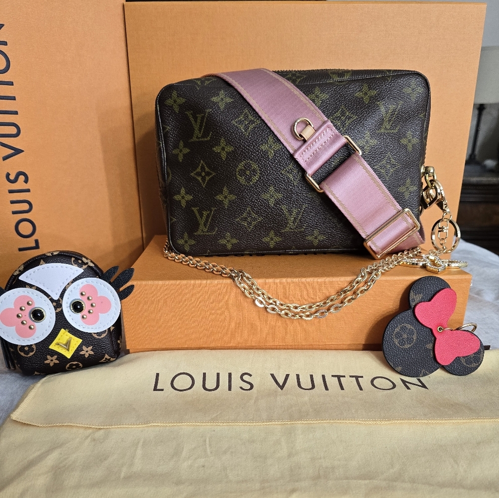 💚Vintage Louis Vuitton Monogram Brown Women's Crossbody Trousse 23 Pouch Bag💚 - Picture 5 of 17
